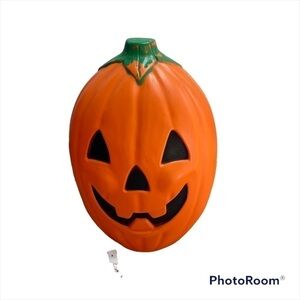 Vintage Pumpkin Blow Mold Light Outdoor Decoration Jack O Lantern Halloween